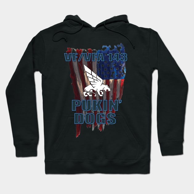 143 Dog Distressed Flag Hoodie by Kotic